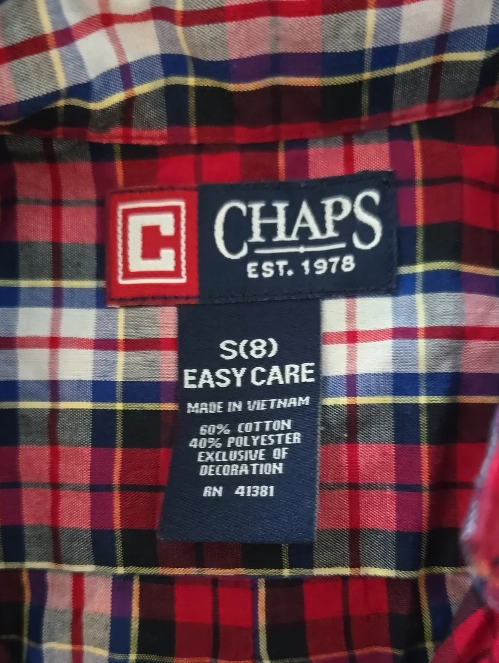 CHAPS Red Plaid Button-Down Shirt